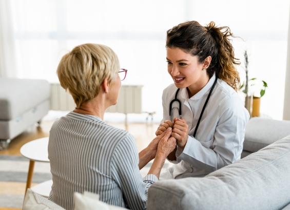 Doctor consulting old person